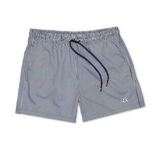 NEW EIGHT X men's striped slim fit swim trunks in navy